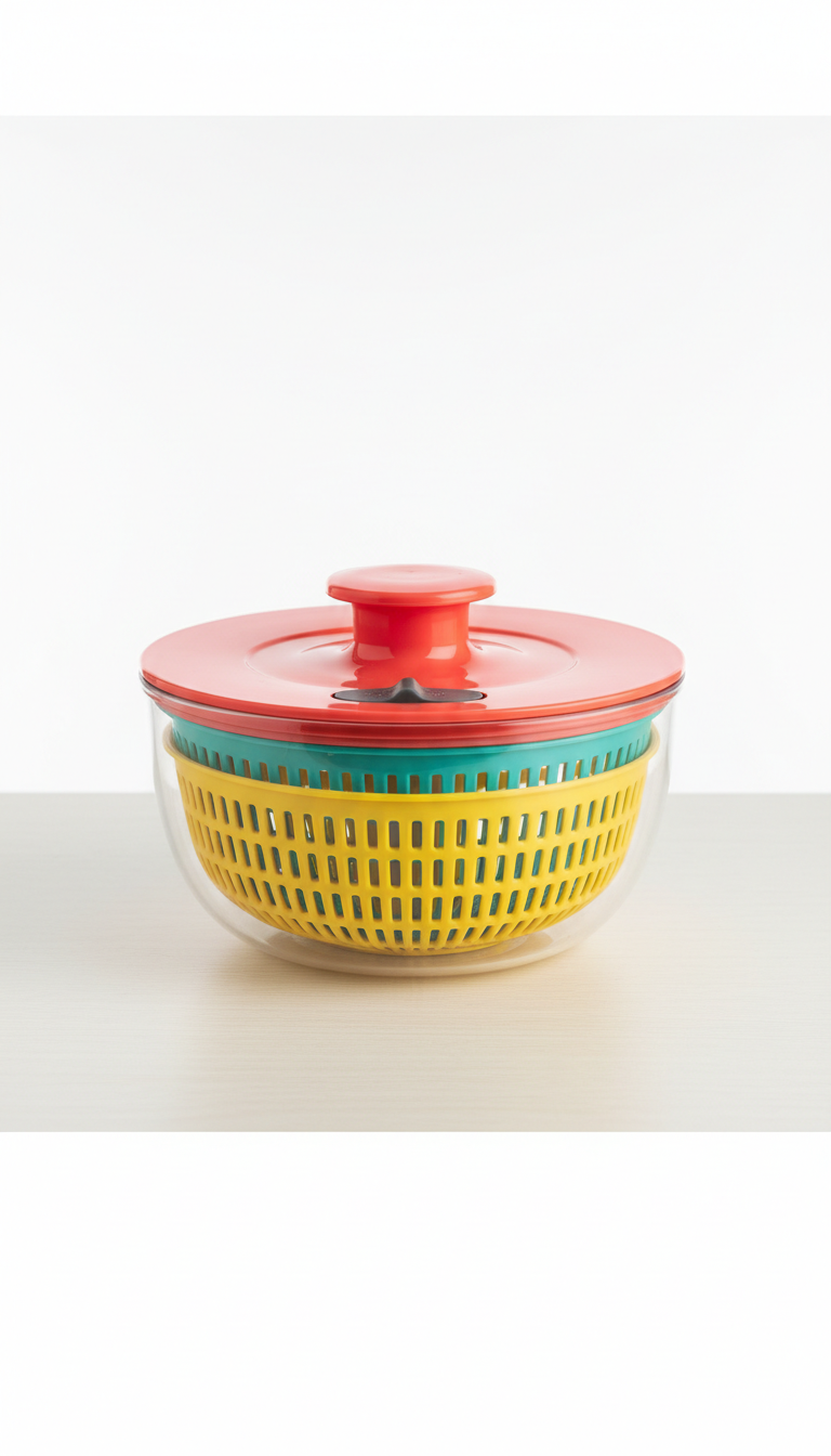 Ergonomic Salad Spinner With Soft-Touch Grip