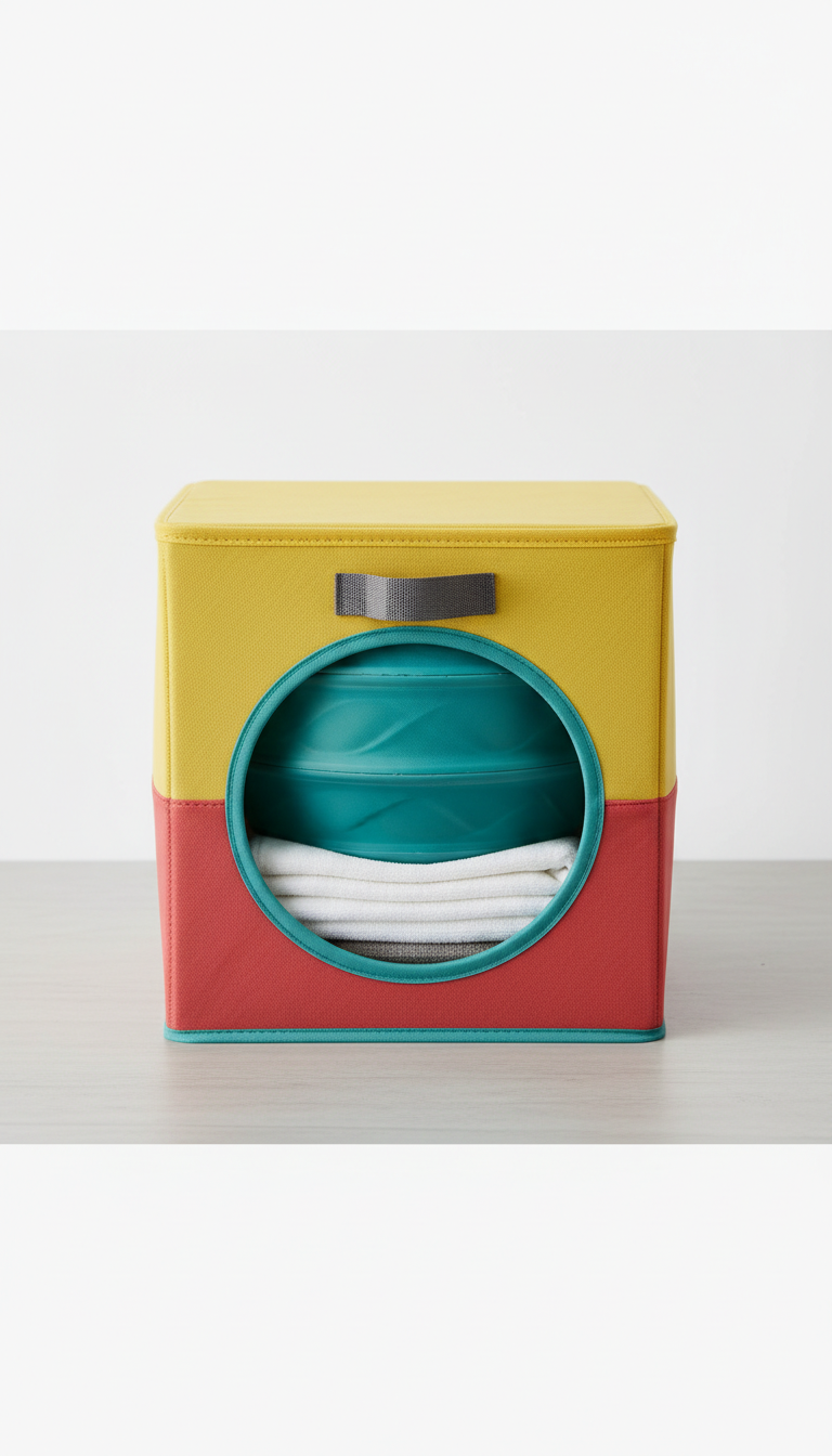 Collapsible Storage Bin With Flip Handles