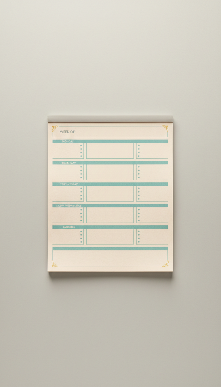 Printable Weekly Planner Pad With Tear-Off Sheets