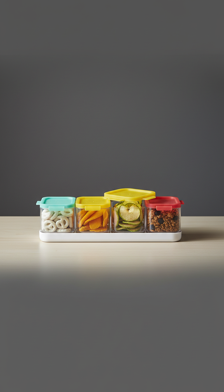 Multi-Compartment Snack Organizer With Slide-Out Tray